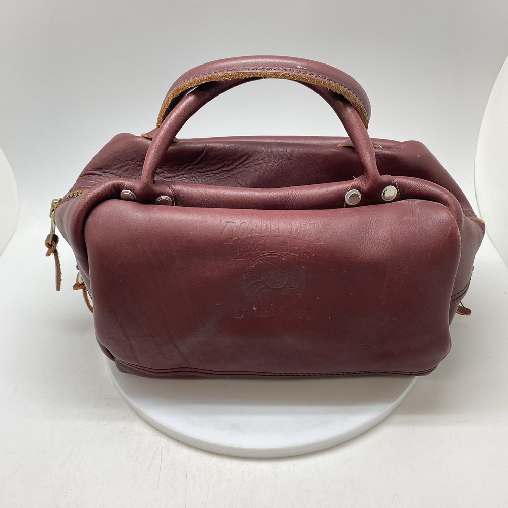 Occidental Leather Bag Mini Duffle Machinists Shaving Tools Vintage Burgundy USA